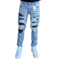 Slim fit leather jeans
