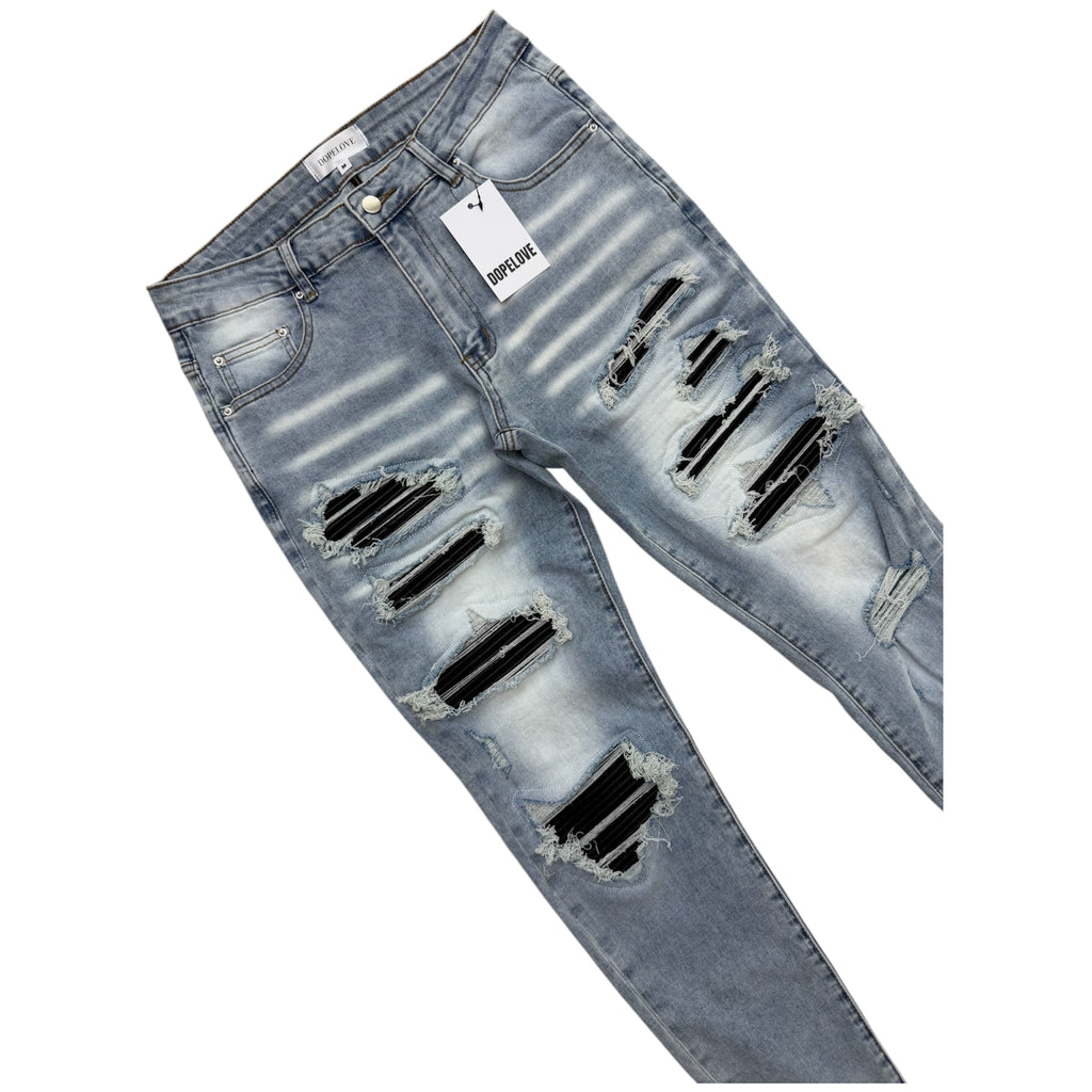 Slim fit leather jeans